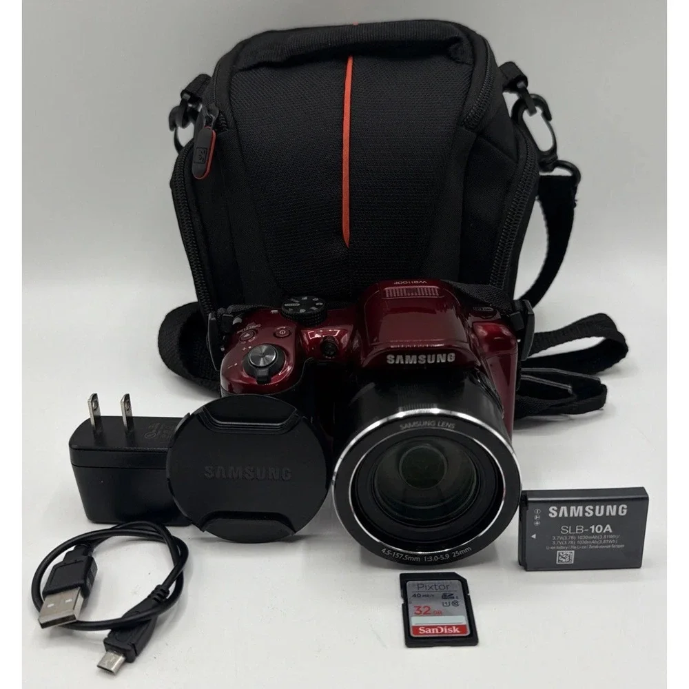 Samsung WB1100F Digital Bridge Camera 16.2MP 35x Zoom Direct Link w/Charger&Case